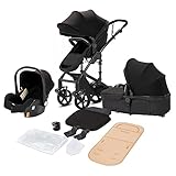 Magic ZC Kinderwagen 3 in 1, Kinderwagen mit Faltbarem Tragbarem One-Click-Design, Buggy mit...