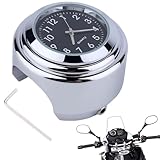 Uhr für Motorradlenker, Universal Motorrad Lenker Uhr, Motorrad Fahrrad Chrom Wasserdicht...