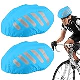 LGZIN 2 Stück Regenschutz für Fahrradhelm, Fahrradhelm Regenüberzug, Reflektierend Helmüberzug,...