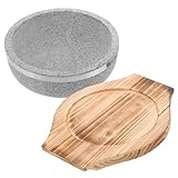 DOITOOL Bibimbap Stein schüssel Hochtemperaturbeständig Natürlicher Stein Topf mit...