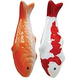 INOOMP 4 Stück Keramik Schwimmende Koi-Karpfen Kleine Fischfigur Schwimmende Aquarium-Statue...