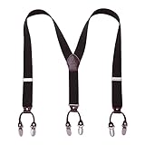 KANGDAI Hosenträger für Herren Breit Y Style 3.5 CM Mit Sehr 6 Starke Metall Clip Durable Elastic...