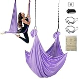 VEVOR Aerial Yoga Hängematte Set 4 x 2,8 m, Lila Aerial Yoga Swing Air Fliegen, Yoga-Schaukel...