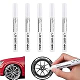 Nurila 5 Stück Reifenstift Weis Wasserfest, Lackstift Weiß, Reifen Stift Weiß Wasserfest,...