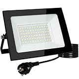 Meision Strahler Außen 50W, Scheinwerfer Mit Stecker, Superhell Aluminium Warmweiß LED Fluter...