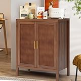 GuannCraft Moderner Aufbewahrungsschrank mit Walnuss-Finish für Wohnzimmer und Schlafzimmer –...