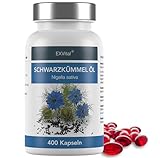 Schwarzkümmelöl Kapseln, 1000 mg, EXVital, kaltgepresst, ägyptisch, naturbelassen, mit Vitamin E,...