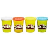 Play-Doh B6508ES0 Hasbro B6508EL2-4er Pack Grundfarben Knete, für fantasievolles und kreatives...