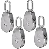 Vestamore 304 Edelstahl-Seilrolle, 4 Stück, robust, 400 kg Kapazität, für Marine, Fischernetz,...