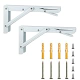 2 Klappkonsole, Eisen Klappwinkel 90 Grad,Scharniere Klappbar, Winkel Klappbar Regalwinkel,...