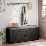 Gyfimoie Schuhbank mit Sitzfläche, Schuhschrank mit Türen, Sitzbank Flur mit Sitzbank,...