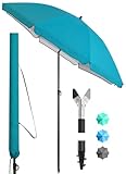 4smile Sonnenschirm Strand SunnyJoy Ø 200 cm, inkl. Hülle - UPF 50+ Strandschirm, Sonnenschirm...