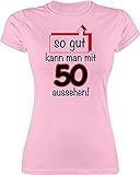 50. Geburtstag - 50. Geburtstag So gut kann Man Aussehen - M - Rosa - t-Shirt Damen 50 Geburtstag -...