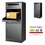 Briefkasten Paketbox für Außen, Großer Paketkasten mit Zahlenschloss, Stahl Edelstahl...