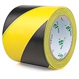 BOMEI PACK Warnklebeband Gelb Schwarz Warnband Gefahr Warnung PVC Für Bodenkennzeichnungen 33m...