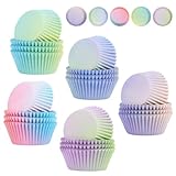 LWMTT 500 Stück Muffinförmchen Papier Mini Muffins Papierförmchen 5 Farbe Muffins Papierförmchen...
