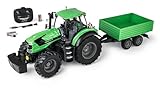 Carson 1:16 Deutz-Traktor 8280 TTV mit Anhänger 100% RTR - RC Traktor, Ferngesteuertes Fahrzeug mit...