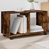 Ziaphsol Rollschrank Räuchereiche 72x33x42,5 cm, Holzwerkstoff, verschiebbarer Beistellschrank,...