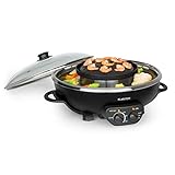 Klarstein Szechuan - Hot Pot und Grillplatte, Hot Pot Topf Volumen: 5 Liter, Hot Pot Grill 1350 Watt...