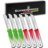 Schwertkrone 6 Küchenmesser Wellenschliff | Messerset Solingen | Gemüsemesser scharf gezahnt /...