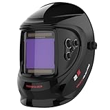 YESWELDER Große Ansicht Schweißhelm 10x9cm Echtfarben Auto Verdunkelung Schweißmaske Solarstrom 4...
