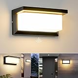 BENMA LED Wandleuchte mit Bewegungsmelder, IP65 Wasserdichte 18W Warmweiß 3000K Aluminium Rechteck...