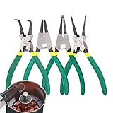Sicherungsringzangen-Set, robuste gebogene Backenzangenspitzen, externe Ringzange mit gebogener...