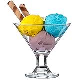 CRYSTALIA Premium Glas Eisschalen 100% BLEIFREI Sorbet Eisbecher Glas mit Fuß, Dessertbecher für...