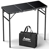 Anbte Campingtisch aus Aluminium, dreifach faltbar, 3 verstellbare Höhen, 74,9 cm,...
