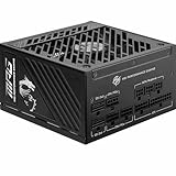MSI MPG A1000GS PCIE5 Netzteil, 1000 W, 80 Plus Gold, ATX 3.1, PCIe 5.1 GPU-Unterstützung,...