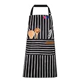 OWill Verstellbare Schürze,Unisex schürzen mit Tasche,Kochschürze für Damen und Herren,für Haus...