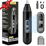 Nasenhaartrimmer, Nasenhaarschneider USB Wiederaufladbar, LCD Display Nasen und Ohrhaartrimmer, IPX7...