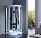 Dampfdusche Las Vegas 95x95cm – Wellness-Oase mit 6 Massagedüsen, Regenfalldusche, Touchdisplay,...