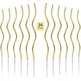 XUSSMM 36 Stückes Geburtstagskerzen, Gold Spiral Kuchen Kerzen, Geburtstagskerzen Kinder,...