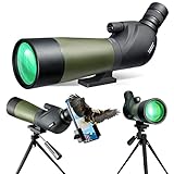 Gosky 20-60x60mm Spektiv, wasserdicht, stoßfest, mit Stativ und Digiscoping Adapter, BAK4 Prismen,...