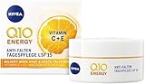 NIVEA Q10 Energy Anti-Falten Tagespflege LSF 15 (50 ml), Gesichtspflege mit Q10 und Vitamin C+E,...