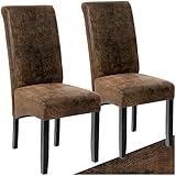 tectake® 2er Set Stühle, Kunstleder Stuhl mit hoher Rückenlehne, ergonomische Form, perfekt für...