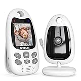Babyphone mit Kamera Tragbares Vox-Funktion Temperatursensor Nachtsicht-Video-Babyfon 2,4 Ghz,...