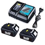 DASNITE 2 Stück 5,5Ah Li-ion Akku für Makita 18V Akku mit Ersatz 3A DC18RC Ladegerät für Makita...