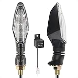 evermotor E4 2 Stück LED Motorrad Blinker mit Relais, Miniblinker E-geprüft LED Fahrrad Blinker,...