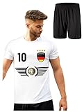 DE FANSHOP Deutschland Trikot mit Hose & GRATIS Wunschname + Nummer EM WM Weiss #D6 2021 2022 -...