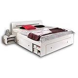 Stella Trading STEFAN Doppelbett Bettanlage 180 x 200 cm mit 2x Nachtkommoden - Schlafzimmer...