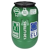 F & R Regentonne mit Deckel 120 Liter aus HDPE I Futtertonne Pferd I Wassertank Fass Tonne mit...