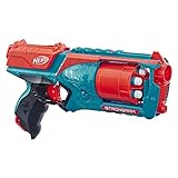 Nerf Elite Strongarm orangefarbener Blaster – Rotationstrommel, Schnellfeuer, 6 Nerf Elite Darts...
