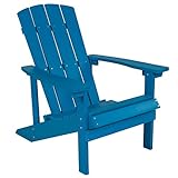 Flash Furniture Charlestown Allwetterstuhl Adirondack aus blauem Kunstholz