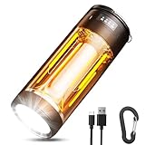 PEAKRO 3 in 1 LED Campinglampe Aufladbar USB Camping Laterne Magnetische mit Haken, Warm Weiß Rot 4...