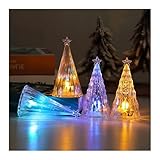 4 Stück Acryl LED Weihnachtsbäume,Farbige Leuchtende Weihnachtsbäume,Beleuchtung Christmas Tree...