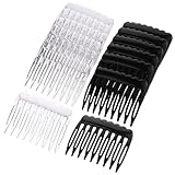 24 Stück Haarkamm zum Stecken Schwarz und Transparentes Seitenkämme, 4.8 * 4cm Einsteckkamm für...