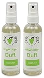 WcWunder WC Pure Toilettenduft, Toilettenparfüm, Geruchsblocker PET-Flasche (Green Tea, 2 x 100ml)