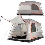 COSTWAY Zelt für 2-4 Personen, Campingzelt mit Vorzelt und 2-Raum-Trennwand, großes Tunnelzelt mit...